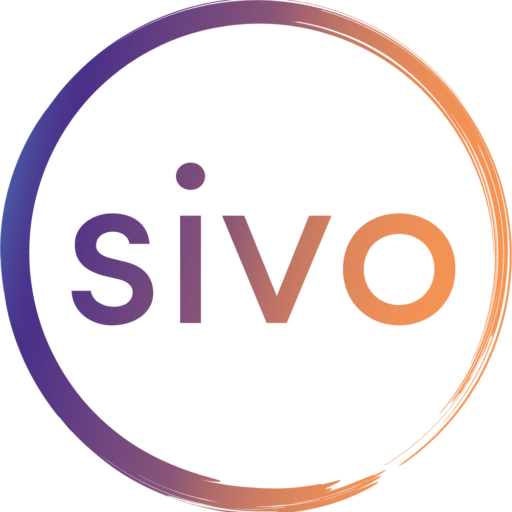 sivo logo in purple and orange